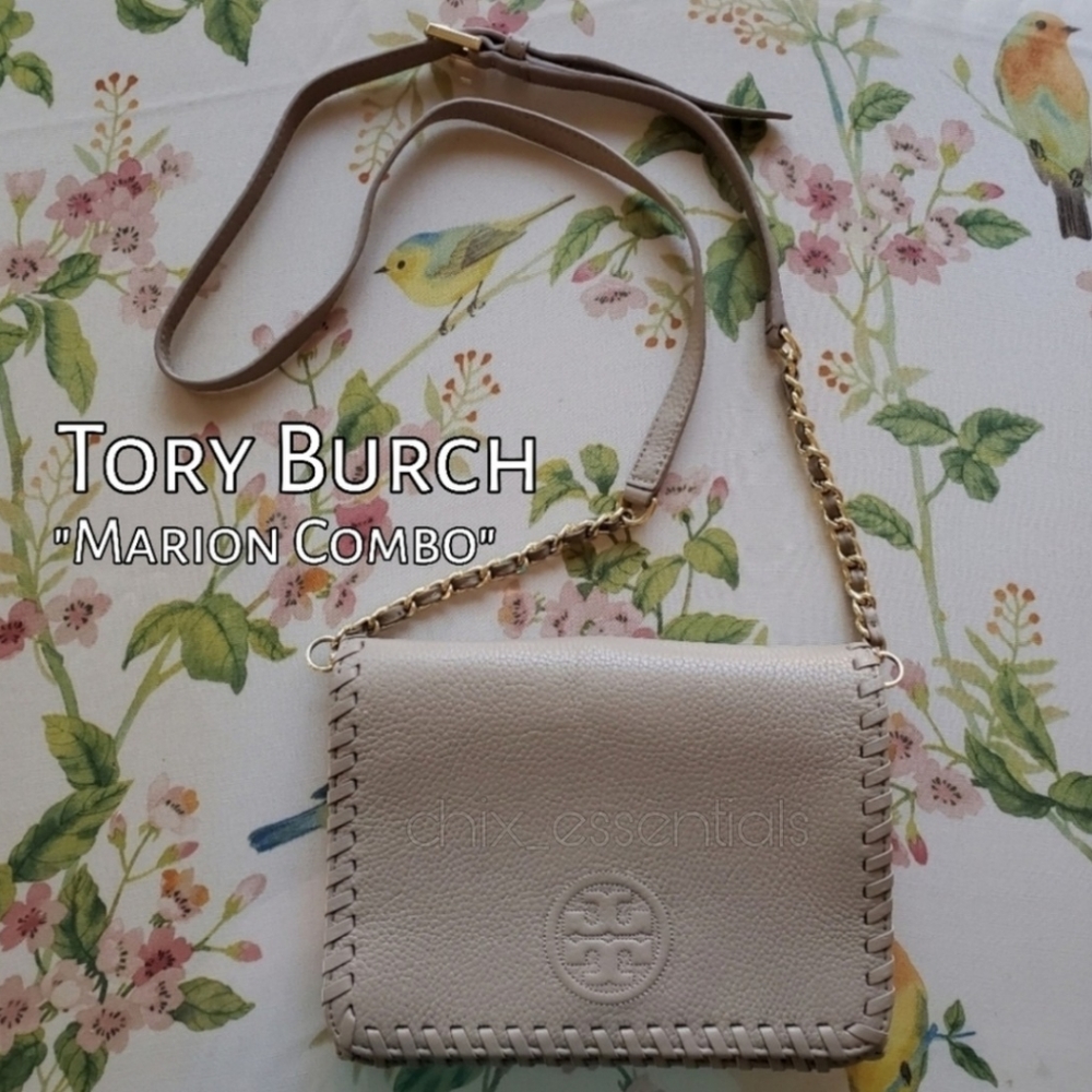 Tory Burch Marion Combo Crossbody - Silver Maple